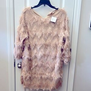Taupe fringe dress -Medium